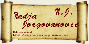 Nadja Jorgovanović vizit kartica